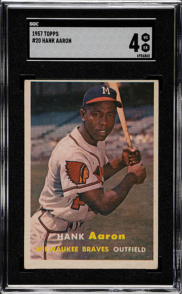 1957 Topps #20 Hank Aaron SGC VG/EX 4