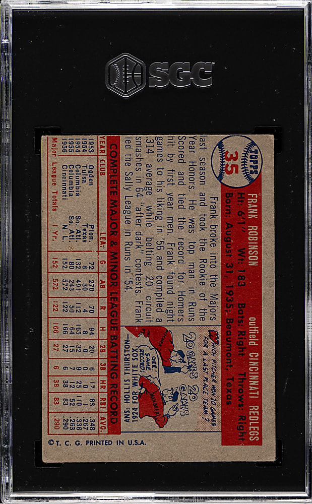 1957 Topps #35 Frank Robinson Rookie SGC VG/EX 4
