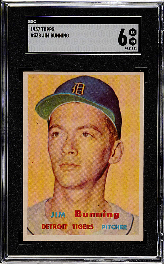 1957 Topps #338 Jim Bunning Rookie SGC EX/NM 6