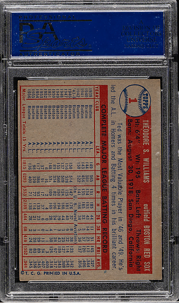 1957 Topps #1 Ted Williams PSA EX 5