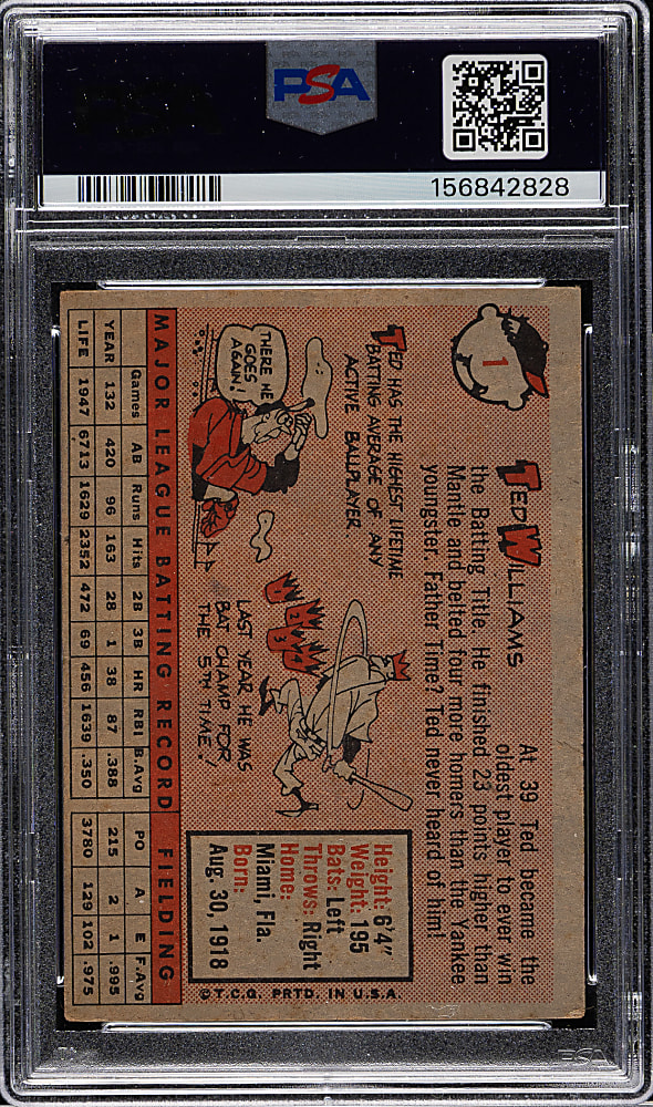 1958 Topps #1 Ted Williams PSA VG-EX 4