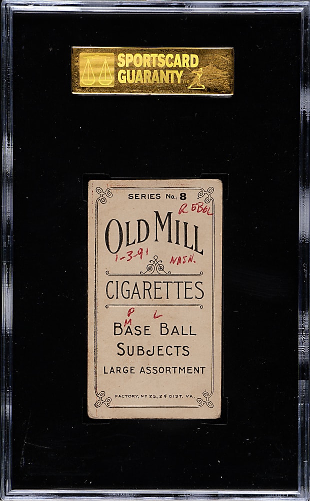 1910 T210 Old Mill Tobacco "Series 8" Bill McTigue SGC FAIR 20