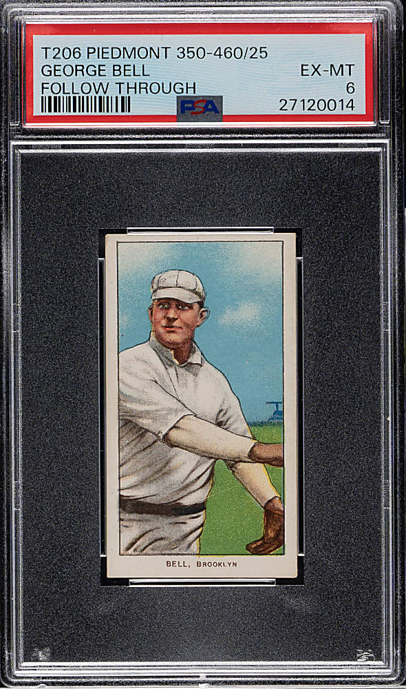 1909-1911 T206 White Border George Bell Follow Through PSA EX-MT 6