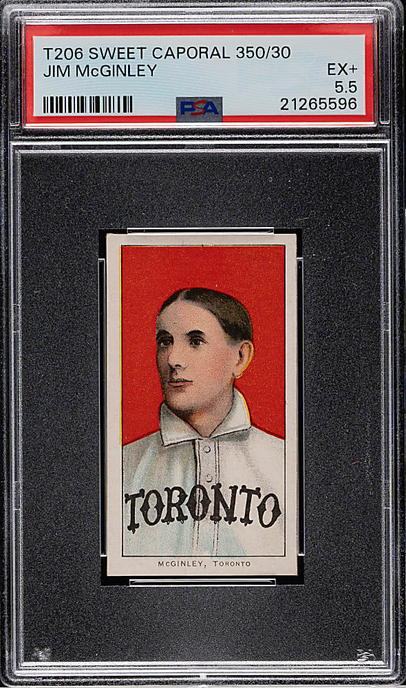 1909-1911 T206 White Border Jim McGinley PSA EX+ 5.5