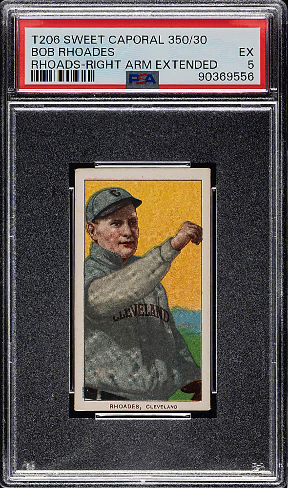 1909-1911 T206 White Border Bob Rhoades Right Arm Extended PSA EX 5