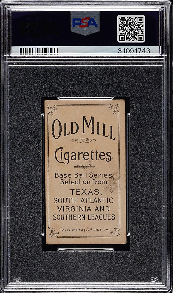 1909-1911 T206 White Border Ed Reagan Southern Leaguer PSA VG-EX 4 - Old Mill Back