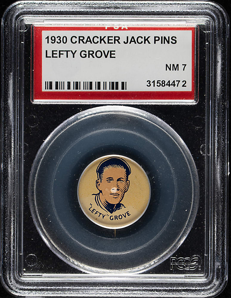 1930 Cracker Jack Pins Lefty Grove PSA NM 7
