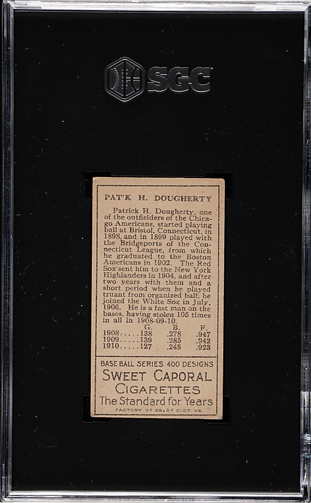 1911 T205 Gold Border Patsy Dougherty (Red Sock) SGC EX 5