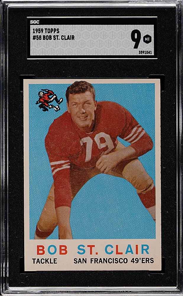 1959 Topps Football #58 Bob St. Clair SGC MINT 9