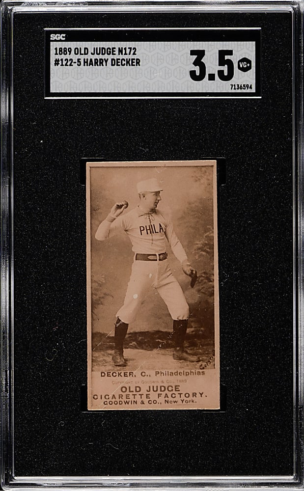 1889 N172 Old Judge Harry Decker SGC VG+ 3.5