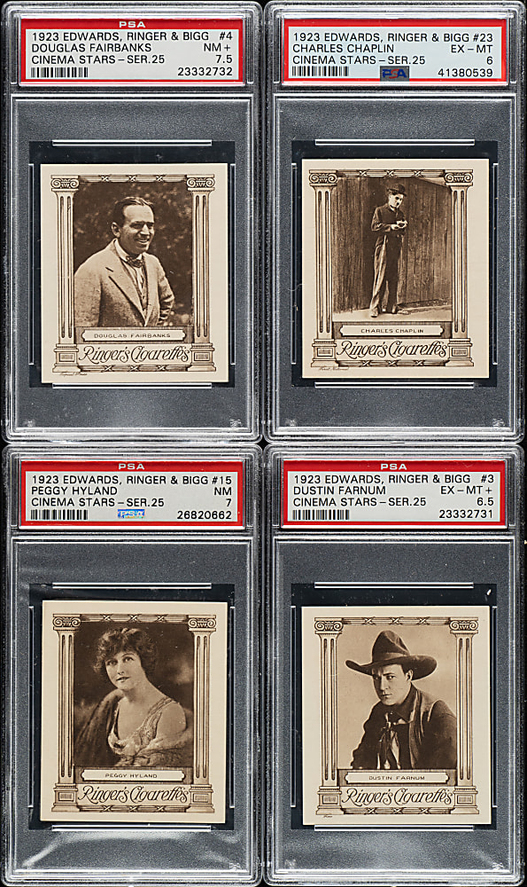 1923 Edwards, Ringer & Bigg Cinema Stars Complete Set (25) Including 17 PSA-Graded Cards
