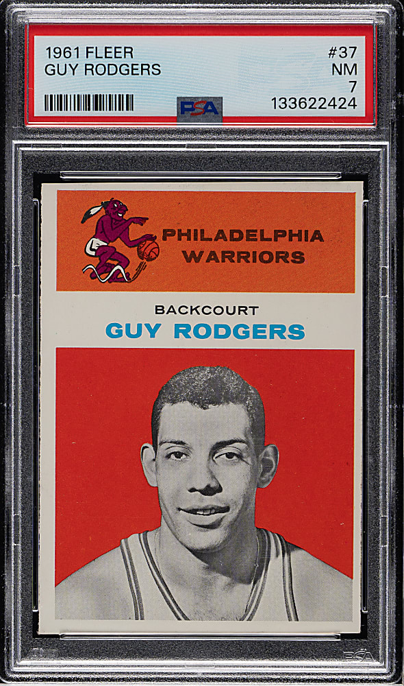 1961-1962 Fleer Basketball #37 Guy Rodgers Rookie PSA NM 7