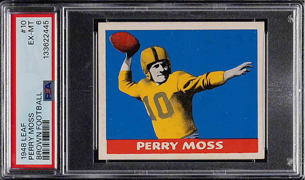 1948 Leaf Football #10 Perry Moss Brown Football PSA EX-MT 6