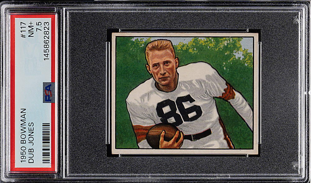 1950 Bowman Football #117 Dub Jones Rookie PSA NM+ 7.5