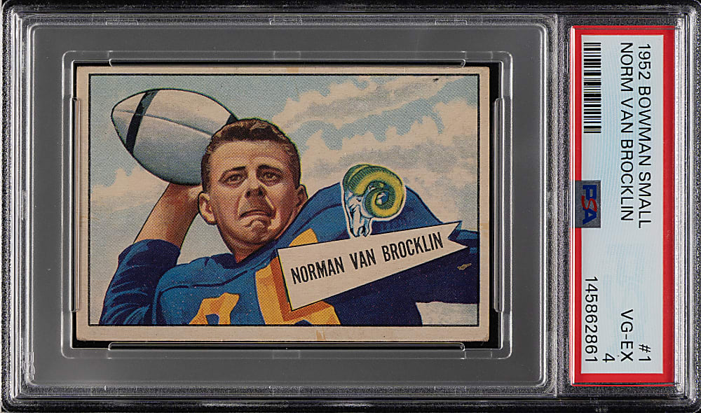 1952 Bowman Small Football #1 Norman Van Brocklin PSA VG-EX 4
