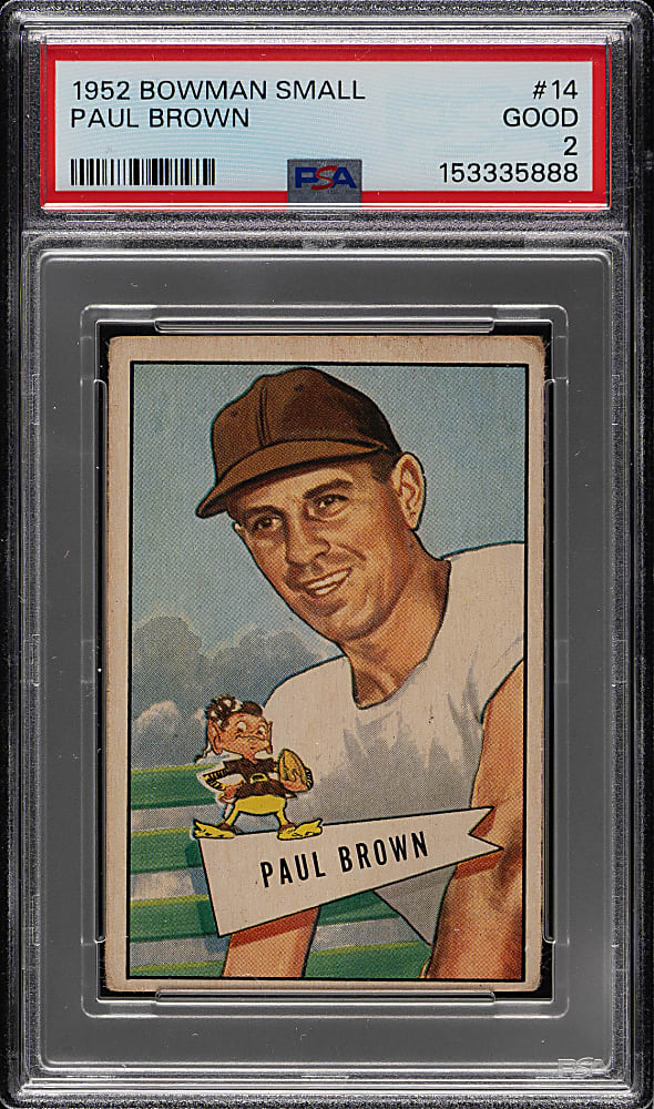 1952 Bowman Small Football #14 Paul Brown Rookie PSA GOOD 2