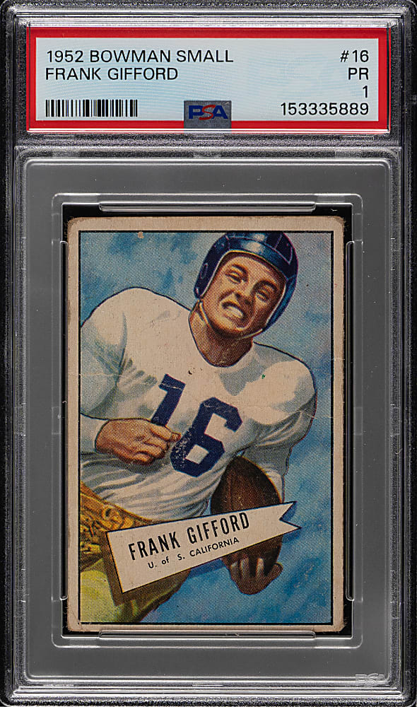 1952 Bowman Small Football #16 Frank Gifford Rookie PSA POOR 1