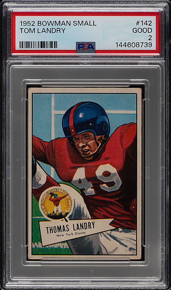 1952 Bowman Small Football #142 Tom Landry PSA GOOD 2
