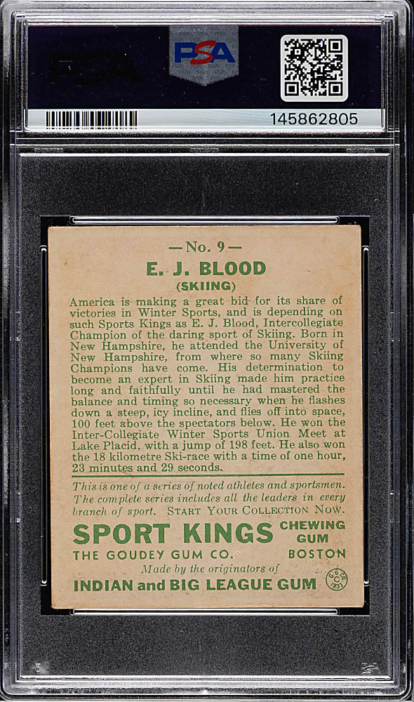 1933 R338 Sport Kings #9 Ed Blood PSA VG-EX 4