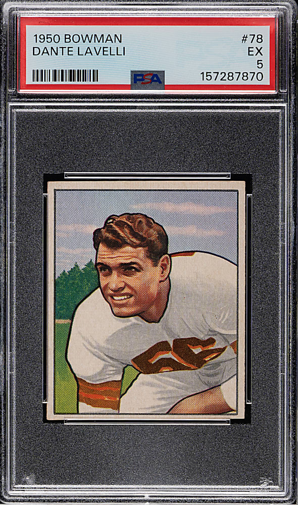 1950 Bowman Football #78 Dante Lavelli Rookie PSA EX 5