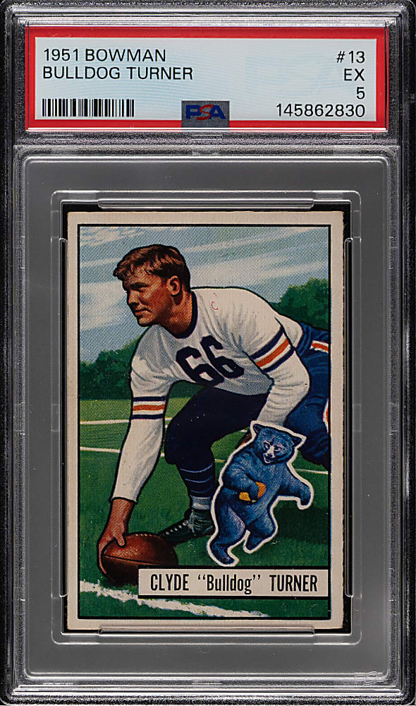 1951 Bowman Football #13 Bulldog Turner PSA EX 5
