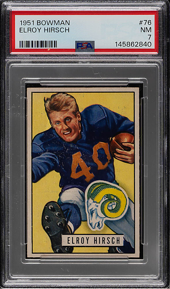 1951 Bowman Football #76 Elroy Hirsch PSA NM 7
