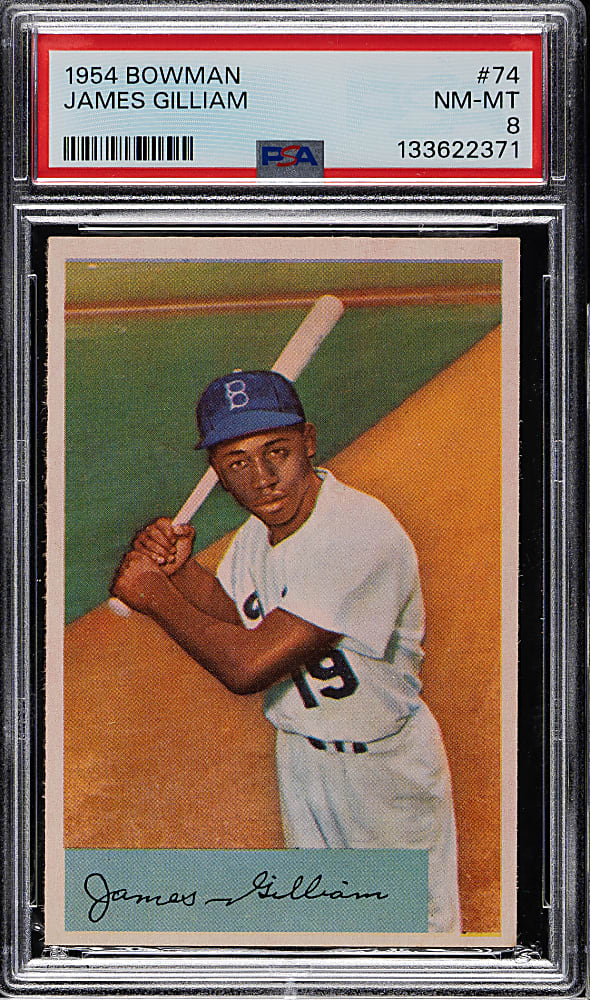 1954 Bowman #74 James Gilliam PSA NM-MT 8