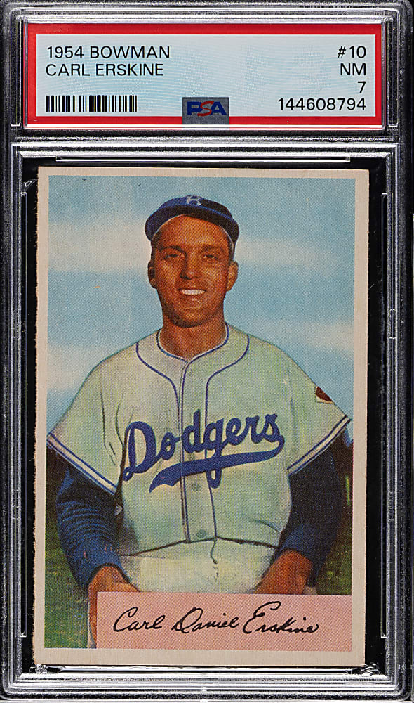 1954 Bowman #10 Carl Erskine PSA NM 7