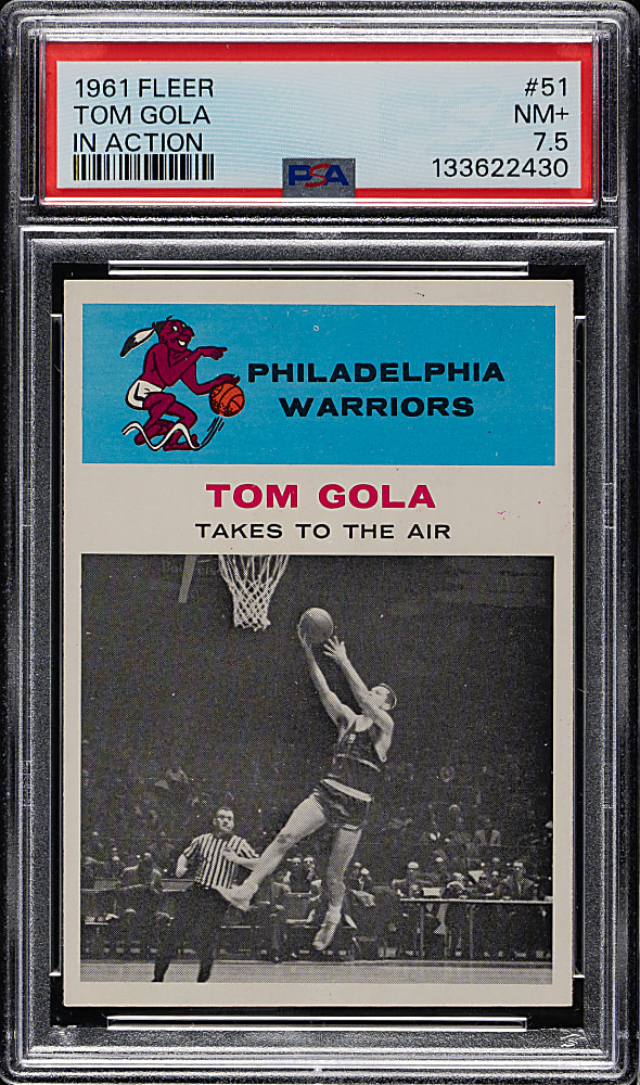 1961-1962 Fleer Basketball #51 Tom Gola In Action PSA NM+ 7.5