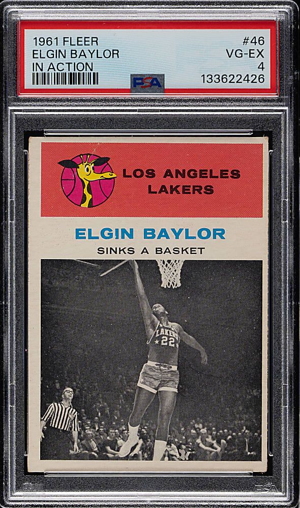 1961-1962 Fleer Basketball #46 Elgin Baylor In Action PSA VG-EX 4