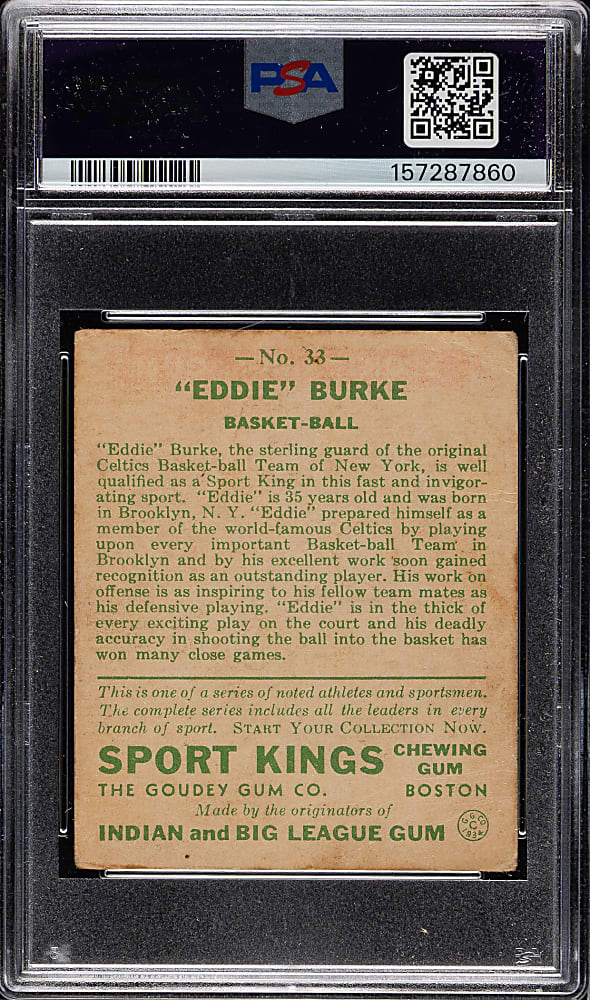 1933 R338 Sport Kings #33 Eddie Burke PSA POOR 1