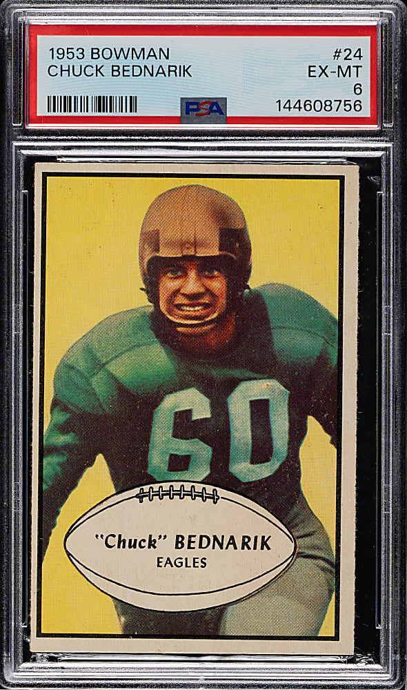 1953 Bowman Football #24 Chuck Bednarik PSA EX-MT 6