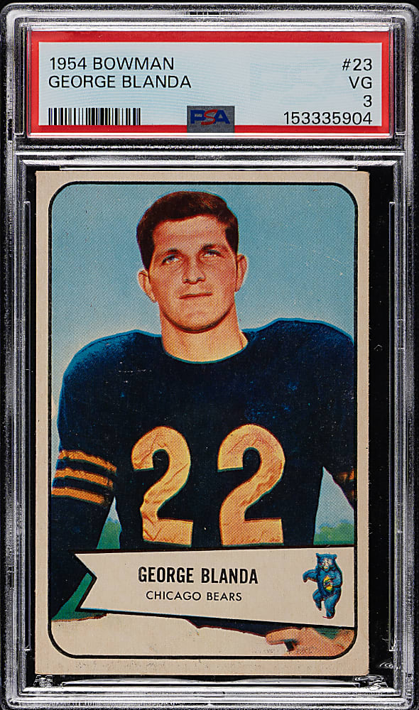 1954 Bowman Football #23 George Blanda Rookie PSA VG 3