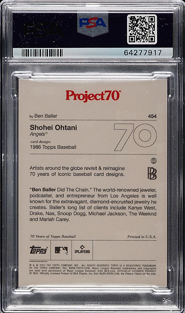 2021 Topps Project 70 #454 Shohei Ohtani PSA GEM MINT 10