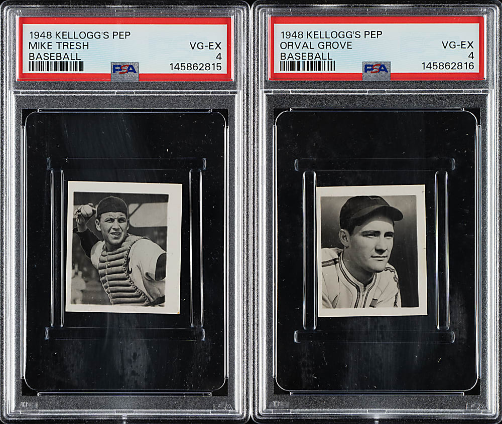 1948 Kellogg's Pep Mike Tresh and Orval Grove PSA VG-EX 4 Pair