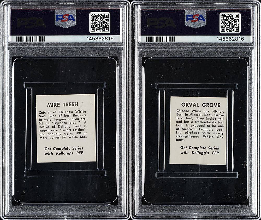 1948 Kellogg's Pep Mike Tresh and Orval Grove PSA VG-EX 4 Pair