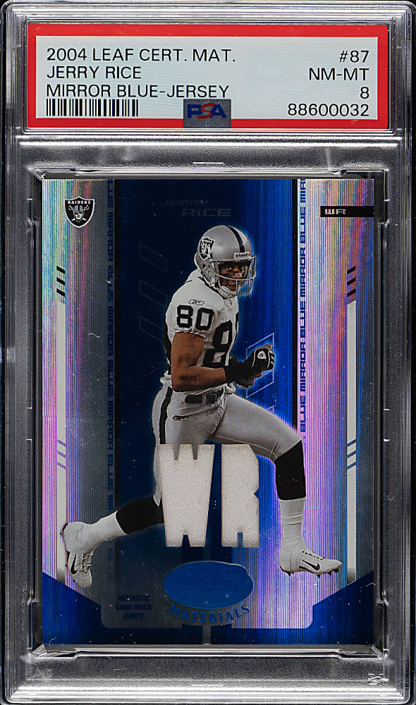 2004 Leaf Certified Football Materials #87 Jerry Rice Mirror #46/50 PSA NM-MT 8