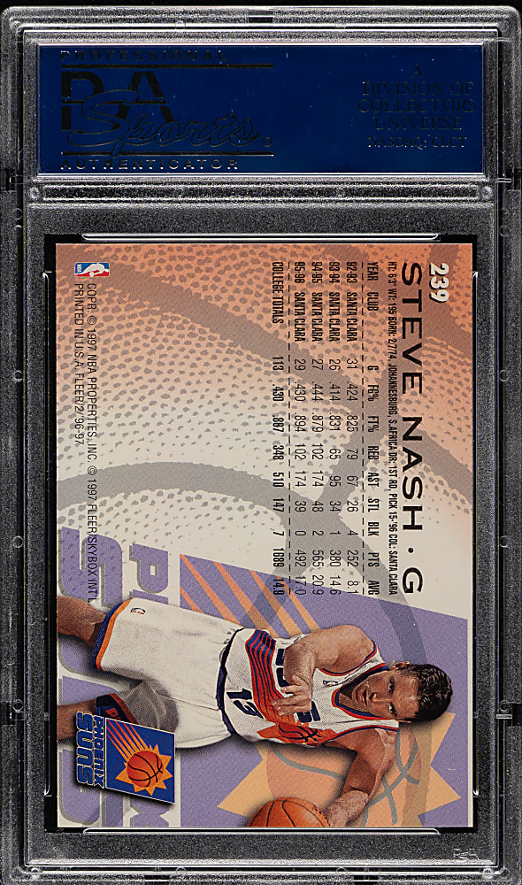 1996-1997 Fleer Basketball #239 Steve Nash Rookie PSA GEM MINT 10