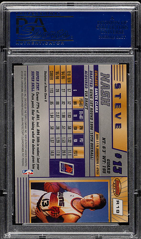 1996-1997 Bowman's Best Basketball #R18 Steve Nash Rookie PSA GEM MINT 10
