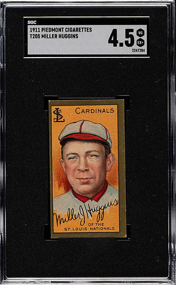 1911 T205 Gold Border Miller Huggins SGC VG/EX+ 4.5