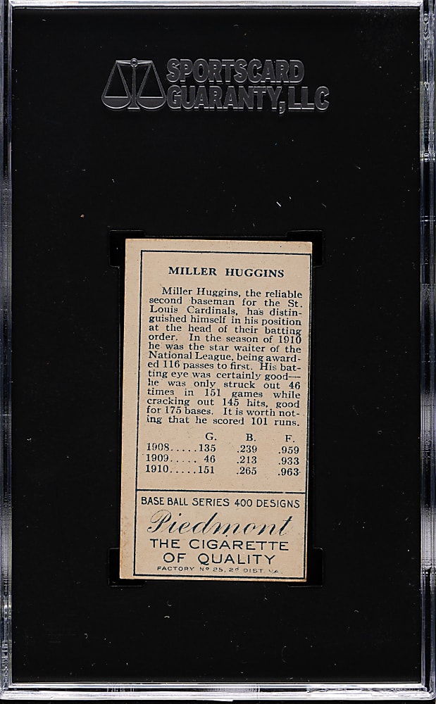 1911 T205 Gold Border Miller Huggins SGC VG/EX+ 4.5