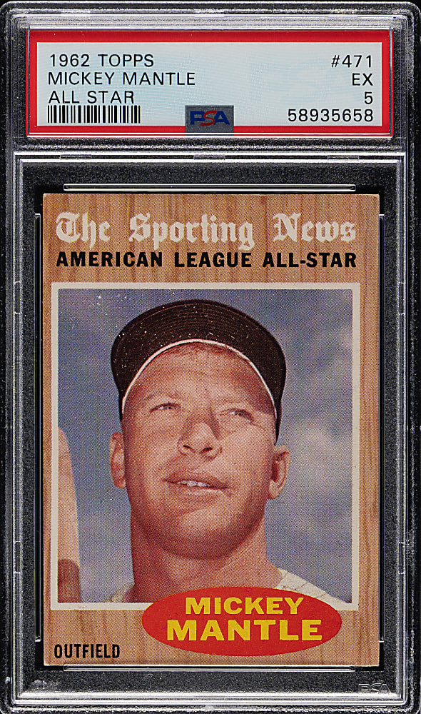 1962 Topps #471 Mickey Mantle All-Star PSA EX 5