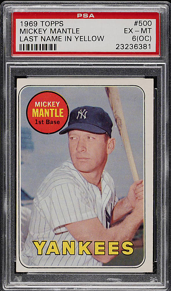 1969 Topps #500 Mickey Mantle PSA EX-MT 6 (OC)