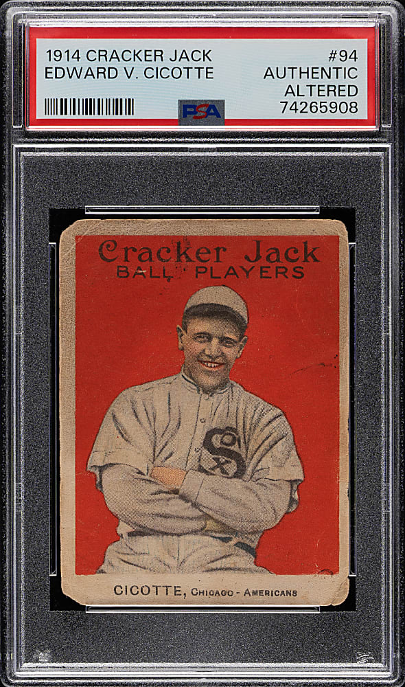 1914 E145 Cracker Jack #94 Eddie Cicotte PSA Authentic