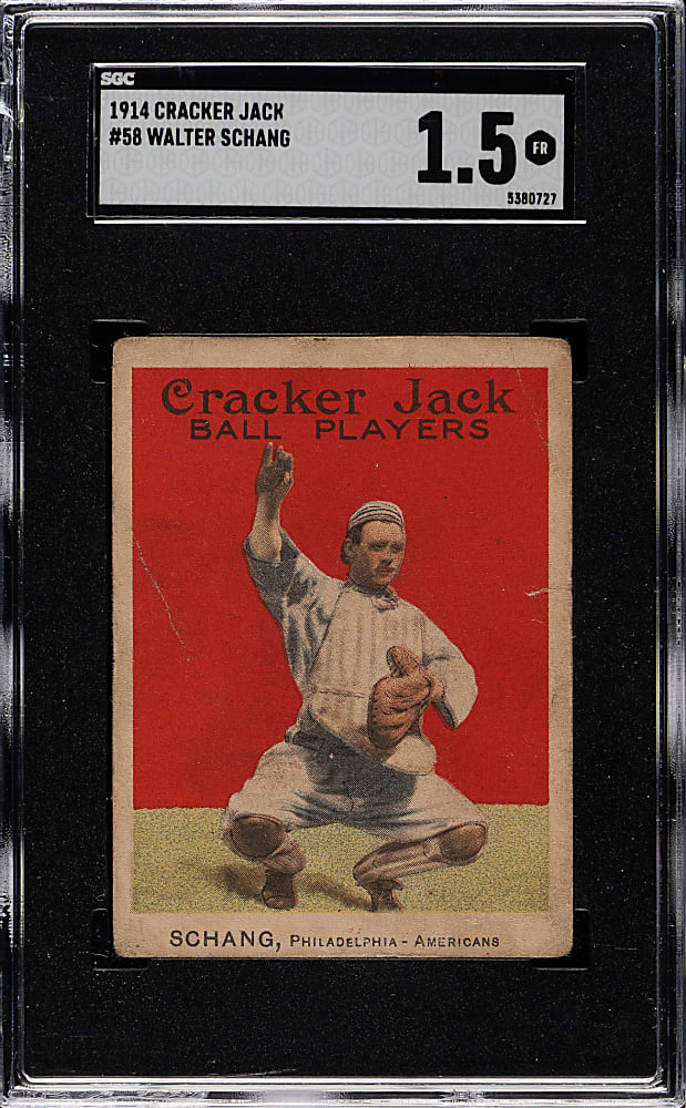 1914 E145 Cracker Jack #58 Walter Schang SGC FAIR 1.5