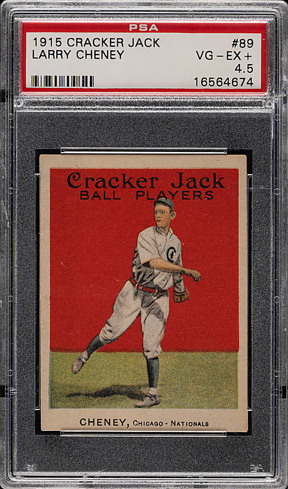 1915 E145 Cracker Jack #89 Larry Cheney PSA VG-EX+ 4.5