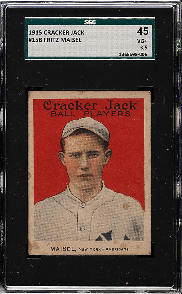 1915 E145 Cracker Jack #158 Fritz Maisel SGC VG+ 45
