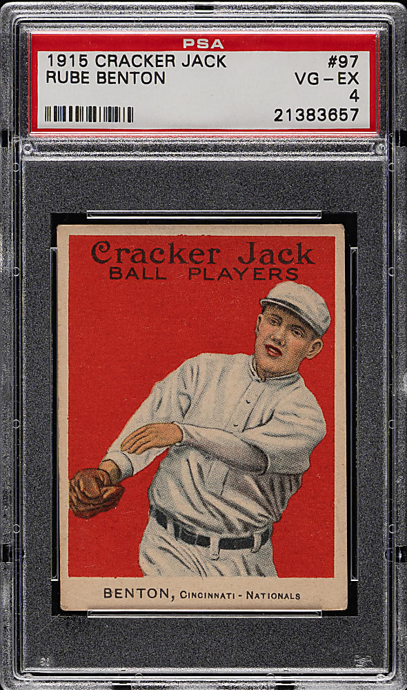 1915 E145 Cracker Jack #97 Rube Benton PSA VG-EX 4