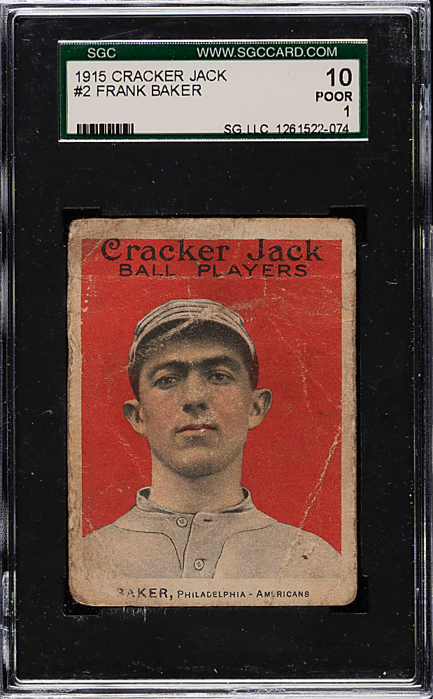 1915 E145 Cracker Jack #2 Frank Baker SGC POOR 10