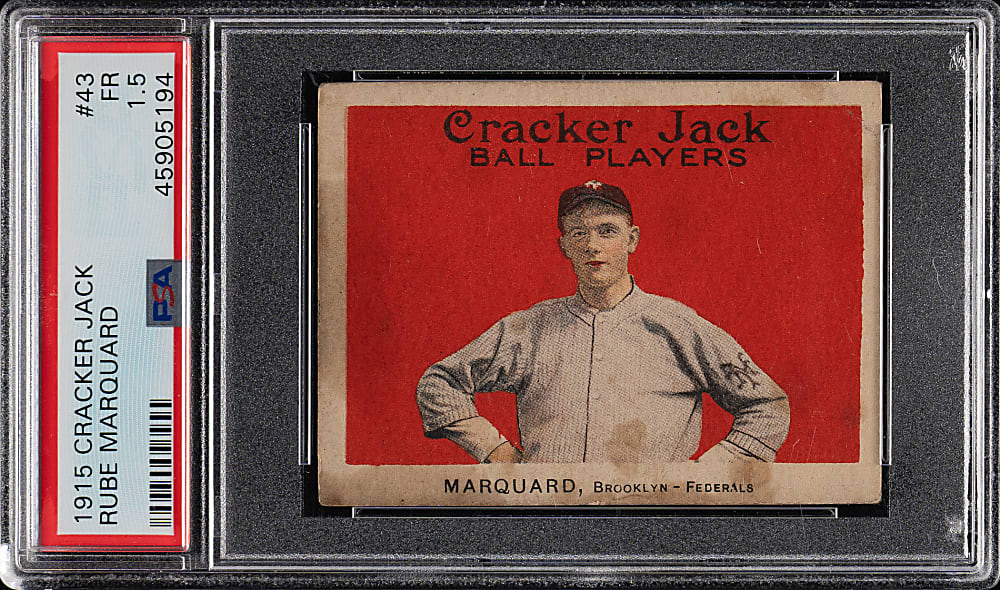 1915 E145 Cracker Jack #43 Rube Marquard PSA FAIR 1.5